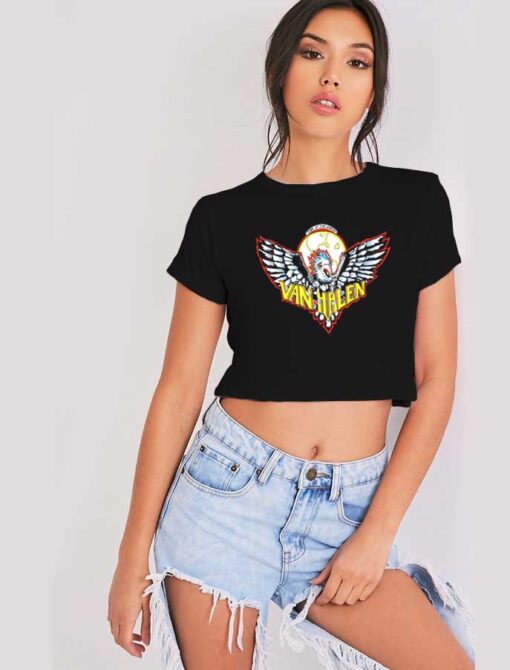 Van Halen Tour Of The World Logo Crop Top Shirt