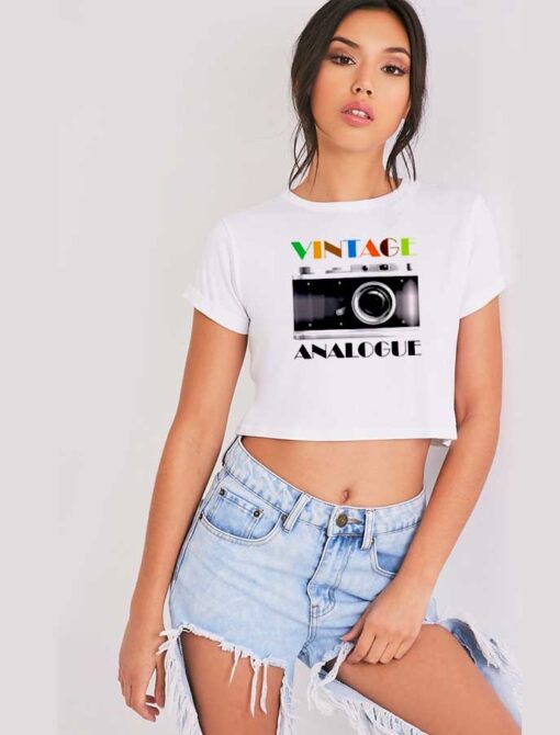 Vintage Analogue Photo Camera Crop Top Shirt