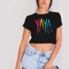 6IX9INE Yaya Colorful Logo Crop Top Shirt