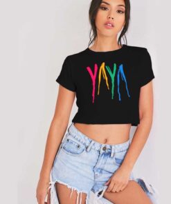 6IX9INE Yaya Colorful Logo Crop Top Shirt