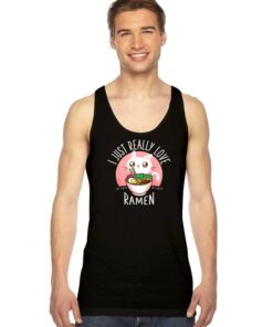 Anime Cat I Just Really Love Ramen Tank Top