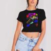 Astronomical Colorful Space Vinyl Record Crop Top Shirt