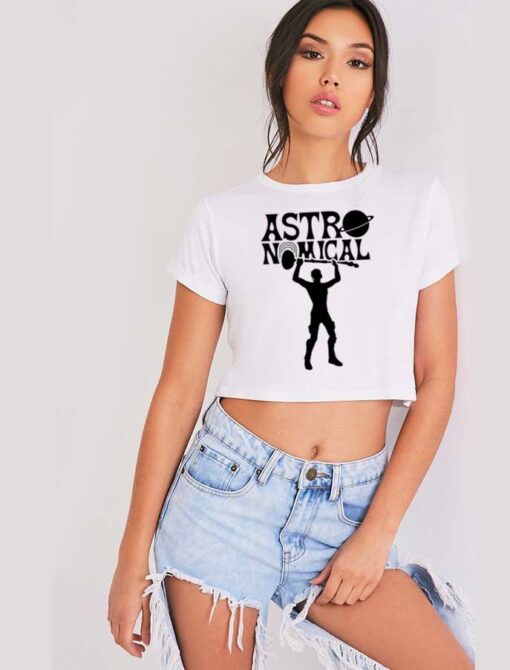 Astronomical Weight Lifter Logo Crop Top Shirt