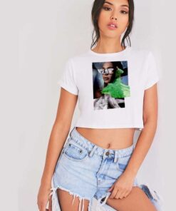 Beyonce Blanc Three Collage Photo Crop Top Shirt