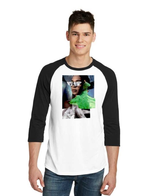 Beyonce Blanc Three Collage Photo Raglan Tee