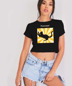 Black Cat Pawsome Sunshine Crop Top Shirt