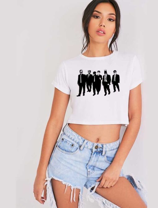 DC Characters At Justice League Crop Top Shirt