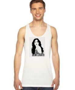 Demi Lovato Black Hair Painting Tank Top