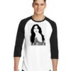 Demi Lovato Black Hair Painting Raglan Tee