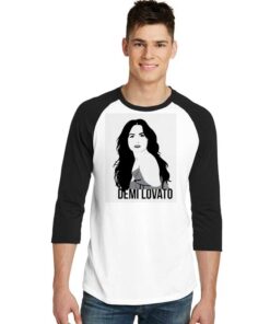 Demi Lovato Black Hair Painting Raglan Tee