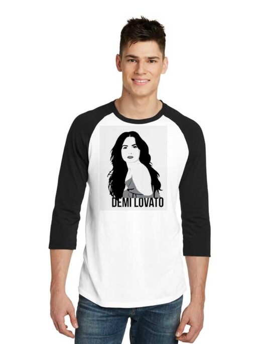 Demi Lovato Black Hair Painting Raglan Tee