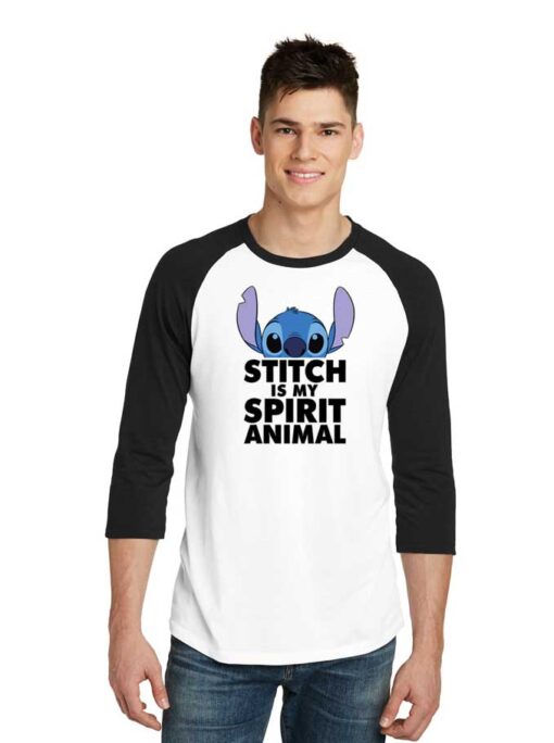 Disney Lilo Stitch Is My Spirit Animal Raglan Tee