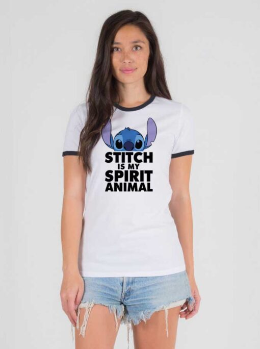 Disney Lilo Stitch Is My Spirit Animal Ringer Tee