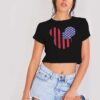 Disney Mickey Mouse Americana Flag Crop Top Shirt