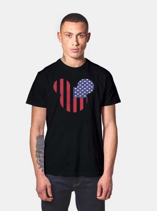 Disney Mickey Mouse Americana Flag T Shirt