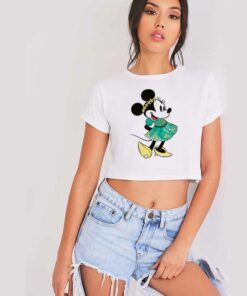 Disney Minnie Mouse Shamrock Dress Crop Top Shirt