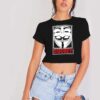 Disobey Anonymous Mask Crop Top Shirt