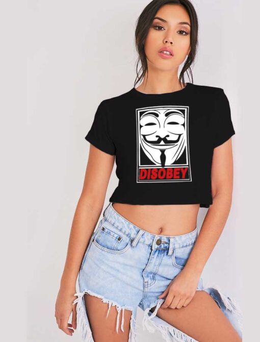 Disobey Anonymous Mask Crop Top Shirt