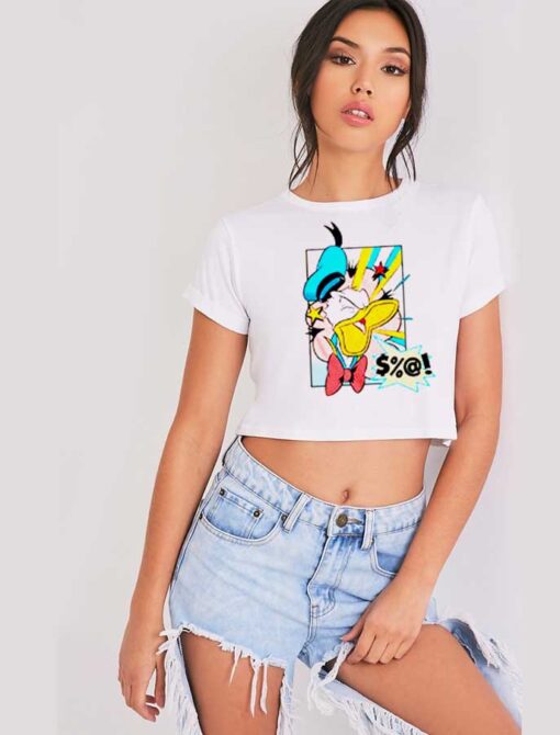 Donald Duck Angry Disney Vintage Crop Top Shirt