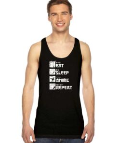 Eat Sleep Anime Repeat Japanese Tank Top