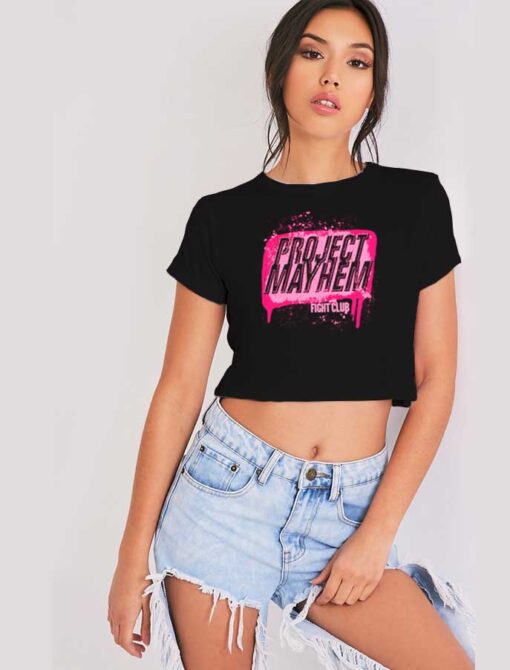 Fight Club Project Mayhem Bloody Logo Crop Top Shirt