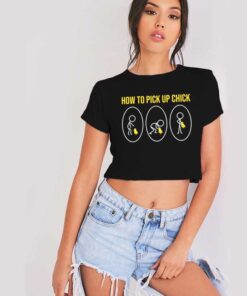 How To Pick Up A Chick Stickman Crop Top Shirt