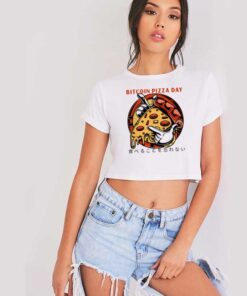 Japanese Bitcoin Pizza Day Crop Top Shirt