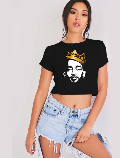 King Nip A Tribute To Nipsey Hussle Crop Top Shirt