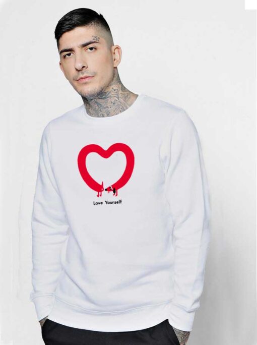 Love Yourself Long Dog Heart Sweatshirt