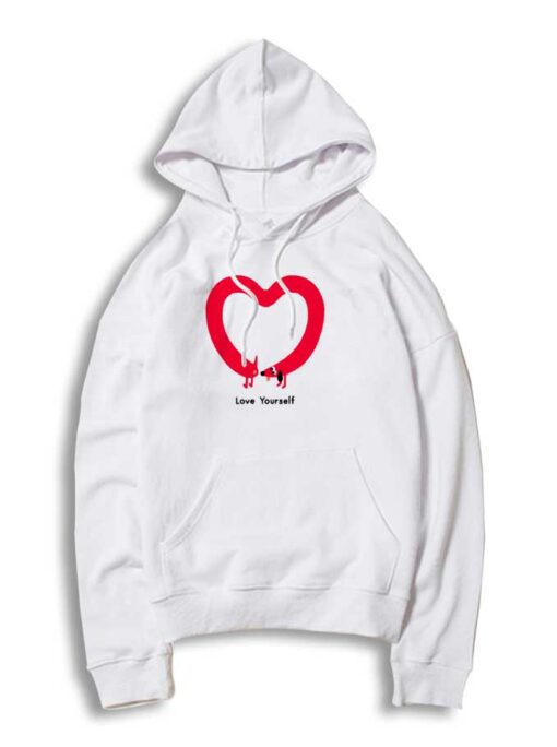 Love Yourself Long Dog Heart Hoodie