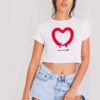 Love Yourself Long Dog Heart Crop Top Shirt