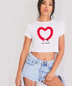 Love Yourself Long Dog Heart Crop Top Shirt