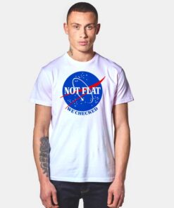 Nasa Not Flat We Checked Logo T Shirt