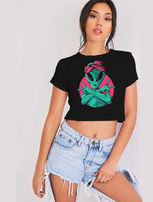 Oldschool Type Beat Bandits Alien Crop Top Shirt