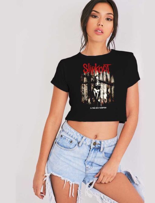 Slipknot The Gray Chapter Skull Man Crop Top Shirt