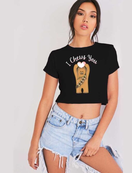 Star Wars I Chews You Chewbacca Heart Crop Top Shirt