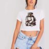 Steampunk White Rabbit Magician Crop Top Shirt