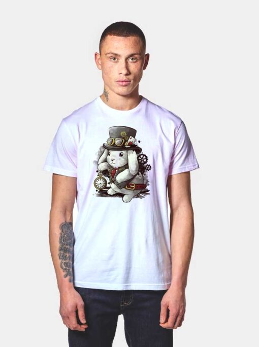 Steampunk White Rabbit Magician T Shirt