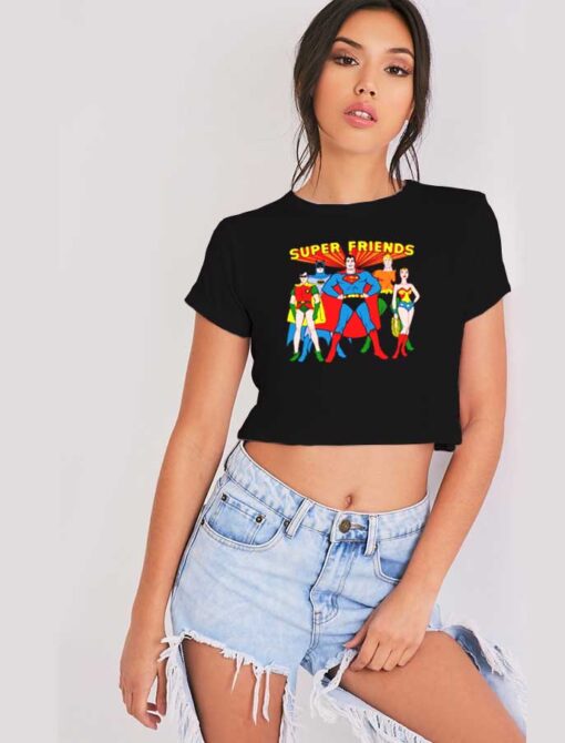 Super Friends Of Justice League Crop Top Shirt