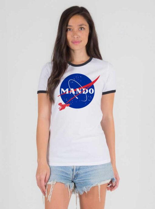 The Mando Race Nasa Logo Ringer Tee