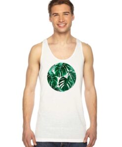 Tropical Palm Leaves Shape Logo Tank Top