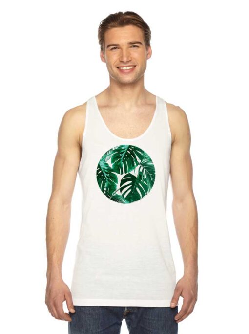 Tropical Palm Leaves Shape Logo Tank Top