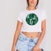 Tropical Palm Leaves Shape Logo Crop Top Shirt