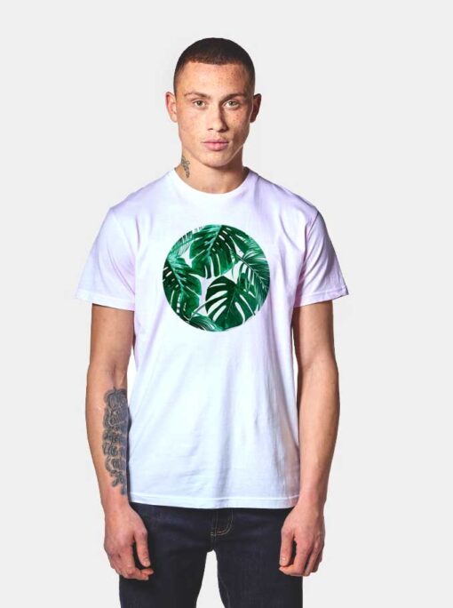 Tropical Palm Leaves Shape Logo T Shirt