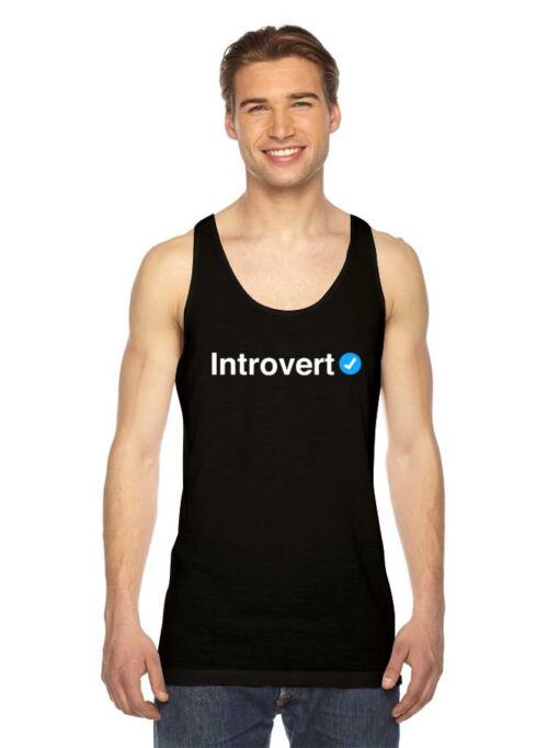 Verified Introvert Blue Checklist Tank Top