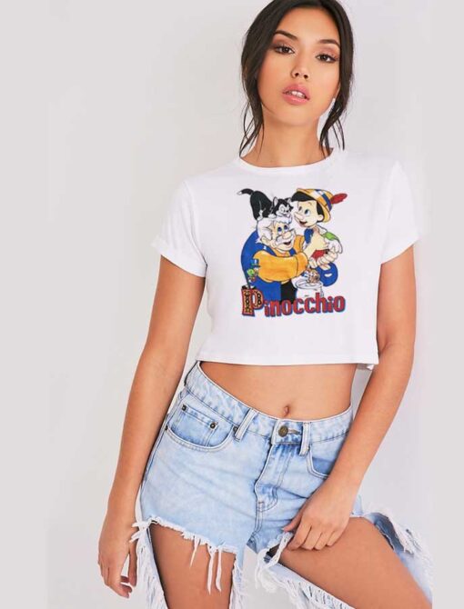 Vintage Disney Pinocchio Family Crop Top Shirt