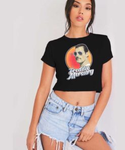 Vintage Queen Freddie Mercury Aviator Sunglasses Crop Top Shirt