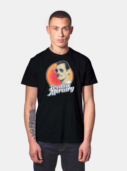 Vintage Queen Freddie Mercury Aviator Sunglasses T Shirt