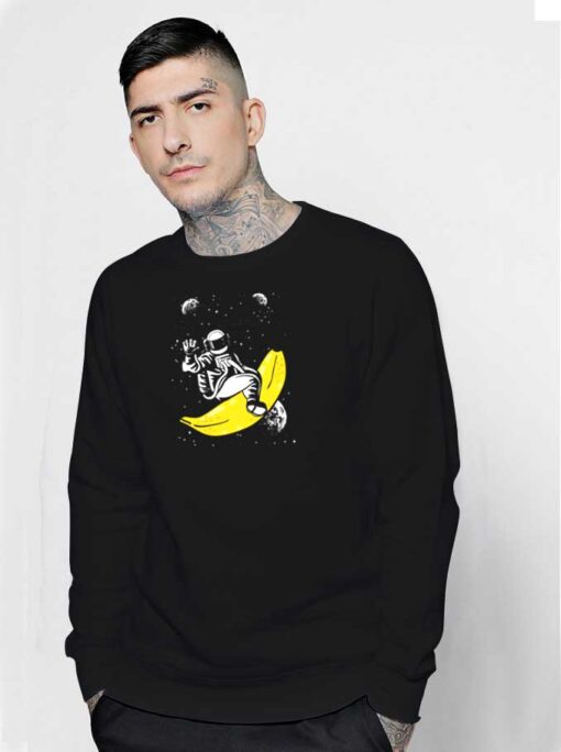 Astronaut Banana Spaceship Sweatshirt