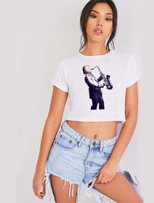 Donald Trump Playing Saxophone Crop Top Shirt